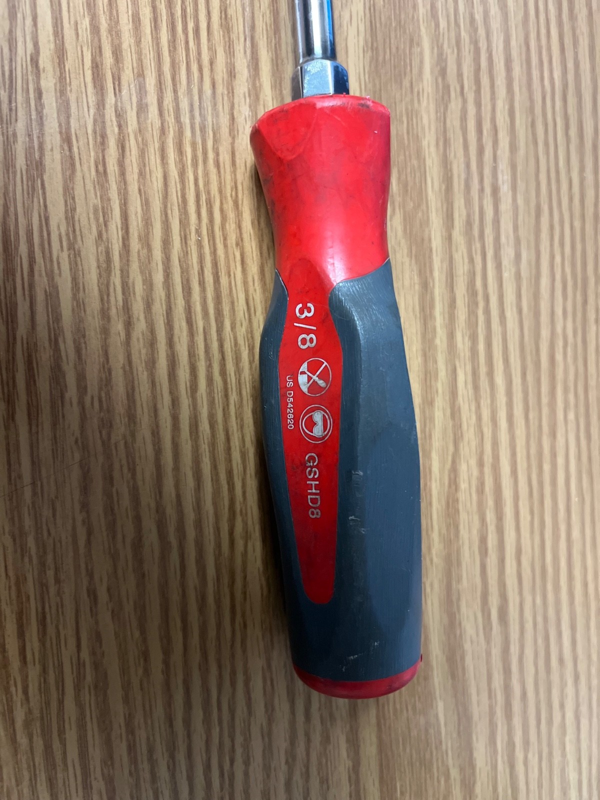 SNAP ON GSHD8 3/8 FLAT BLADE SCREWDRIVER 13.5″ LONG RED/GRAY HANDLE – LOT#6