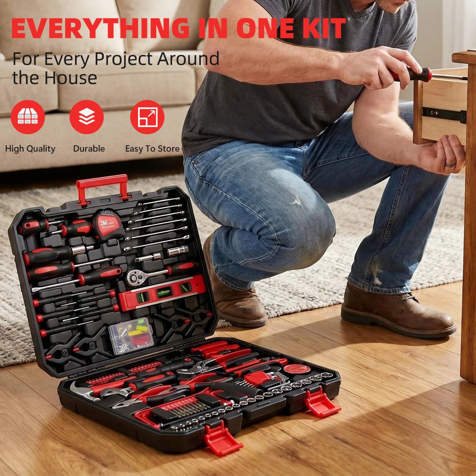 436-Piece Mechanics Tool Set Socket Wrench Auto Repair Kit with Hard Case