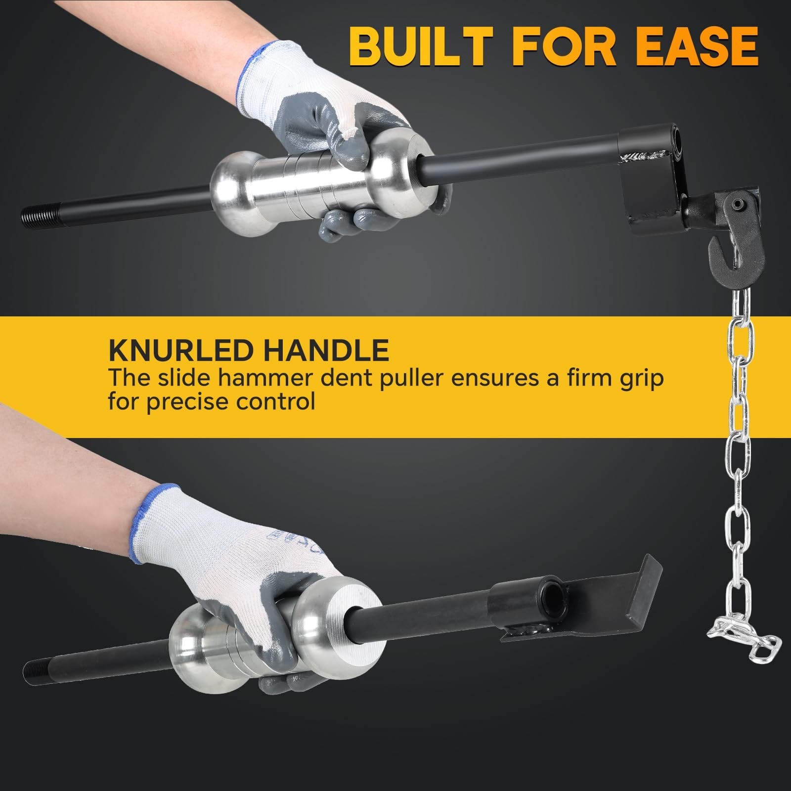 13pcs Heavy Duty Slide Hammer Dent Puller Set – 10lbs Auto Body Repair Kit, Car
