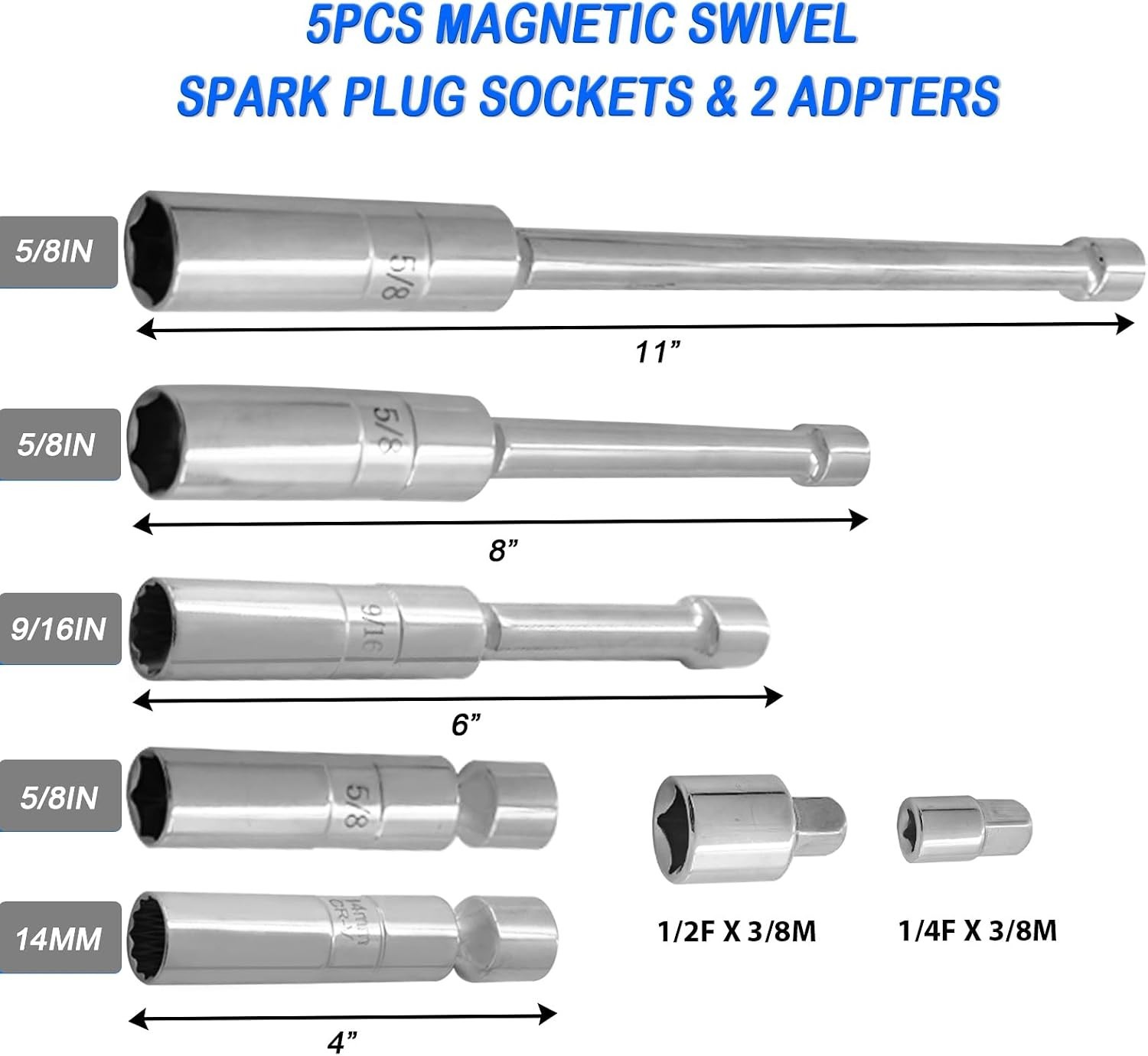 High Performance 7PCS Magnetic Spark Plug Socket Set