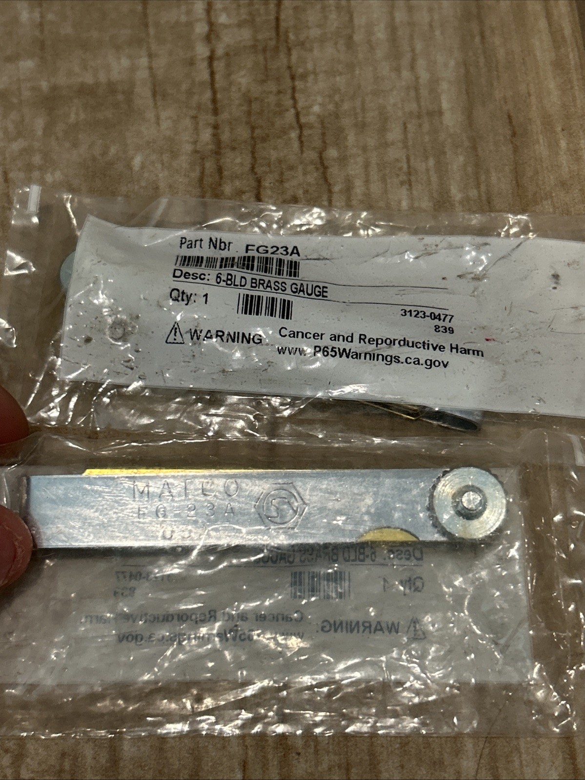 Matco Tools Feeler Gauge 6 Blade FG23A Brass (1)