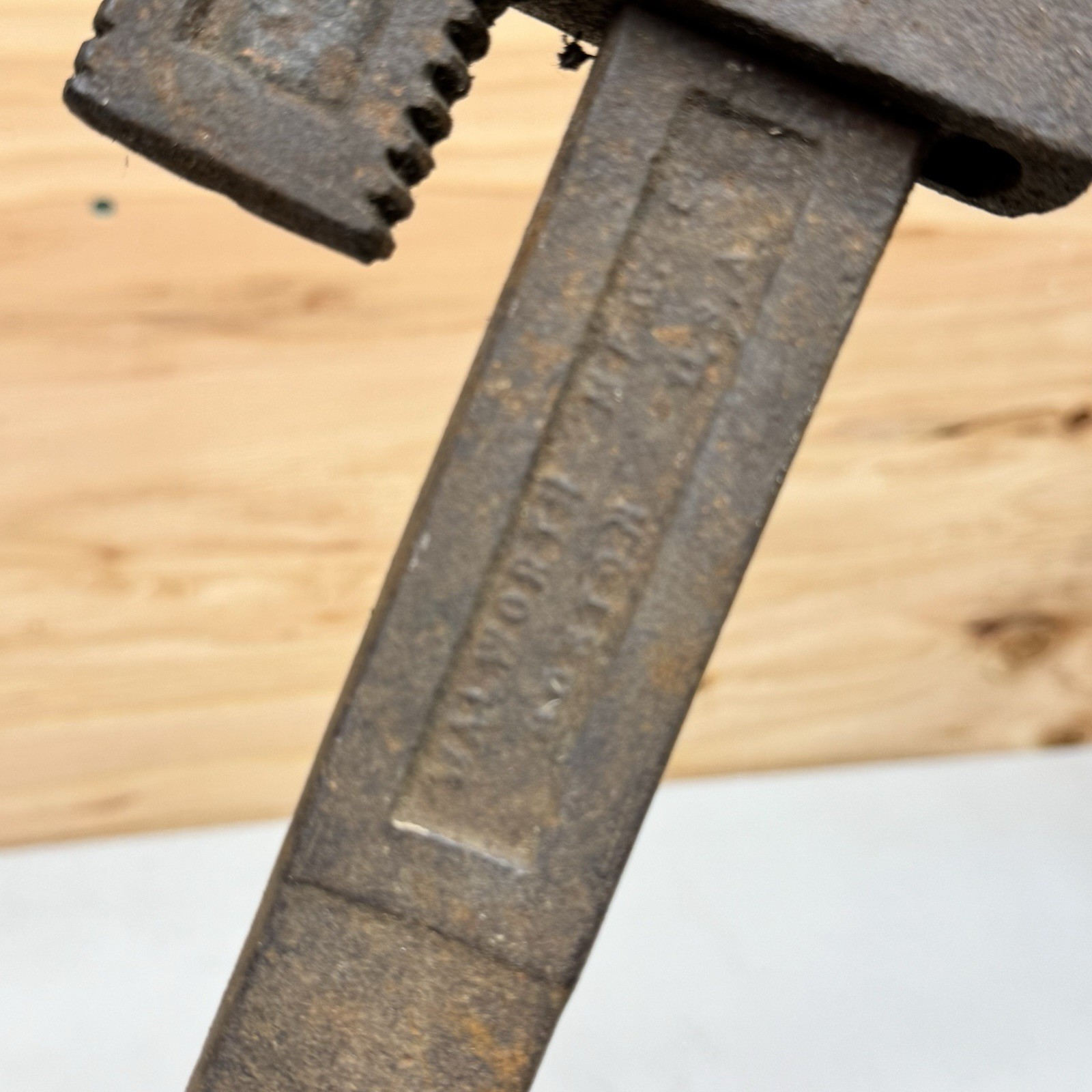 Vintage Giant 15lb Pipe Wrench 34” Rustic Heavy Duty Adjustable Plumbing Tool