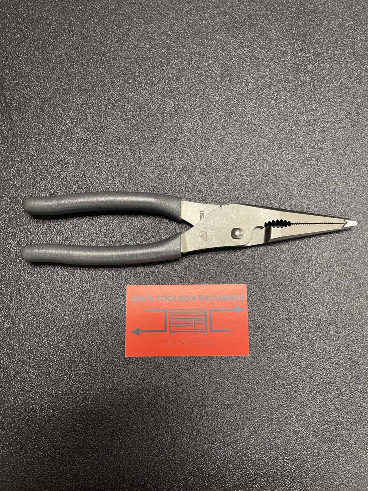 Snap-On Tools USA NEW DARK TITANIUM Grip Long Nose Slip Joint Pliers LN47ACF