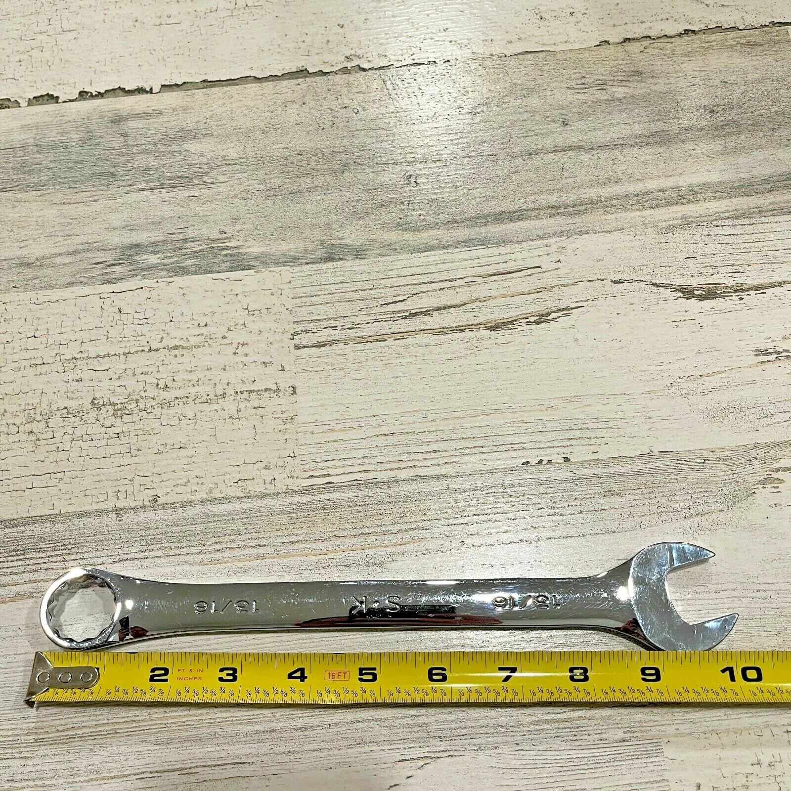 SK Hand Tools 88226 13/16” 12pt SuperKrome Combination Wrench USA Made 10″ Long