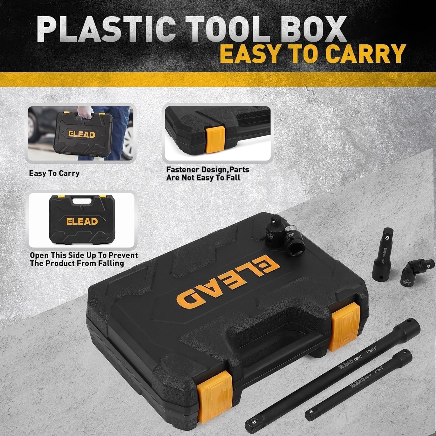 Professional 18-Piece Impact Socket Extension Set with Easy-Access Storage Case