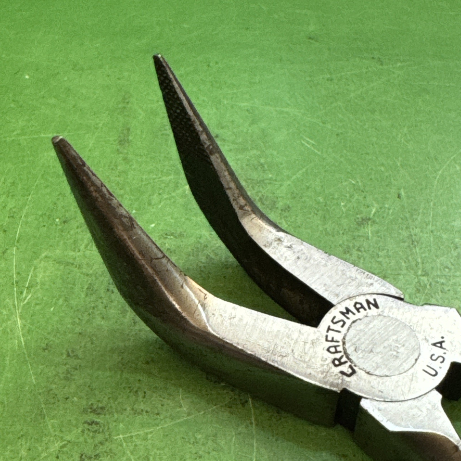 Craftsman Tools USA RARE «C» Stamp 5.5″ Long Black Grip Bent Needle Nose Pliers