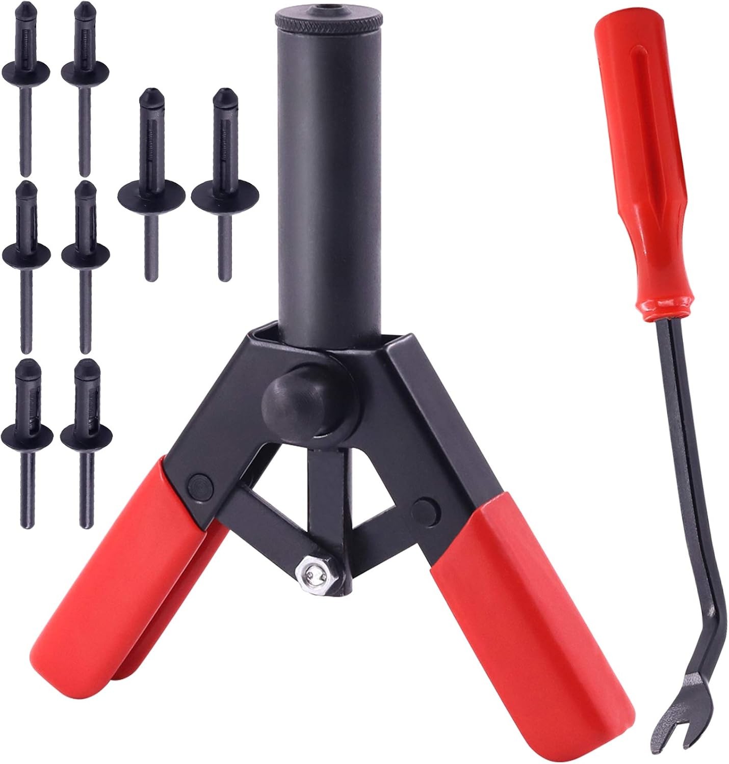 42-Piece Plastic Rivet Gun Set, Includes 40 Nylon Blind Rivets in 4 Sizes