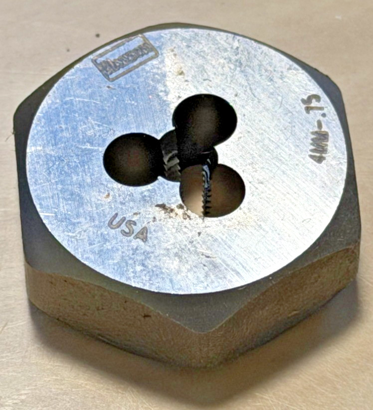6618 M4 X 0.75 Metric 1″ Hex Die Irwin 4MM Carbon Steel USA RH Rethread USA