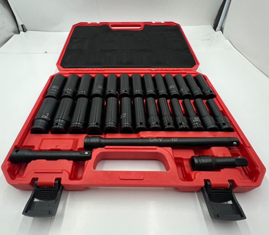 Drive Deep Impact 29 Piece Socket CR-V Extension Bar SAE Metric Black