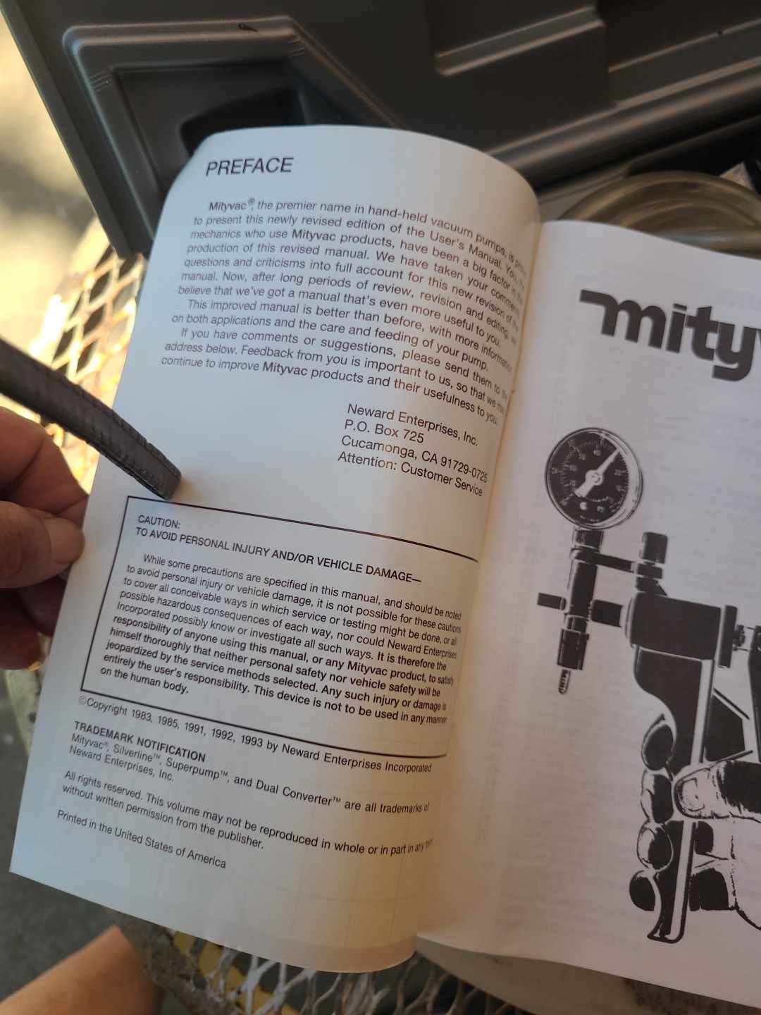 Vintage Silverline Mityvac Tool In Case Mechanic Tool Auto Test Kit With Book