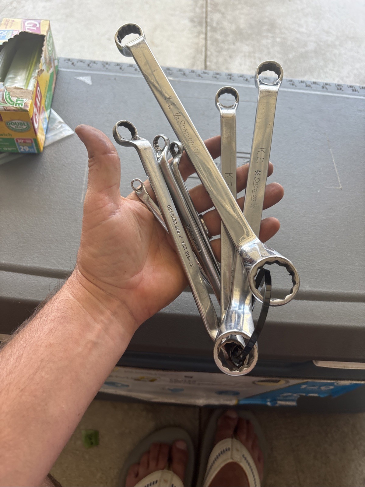 Snap-On XO Series 60° Offset Box End Wrench 7pc Set 1/4 – 15/16” Vintage