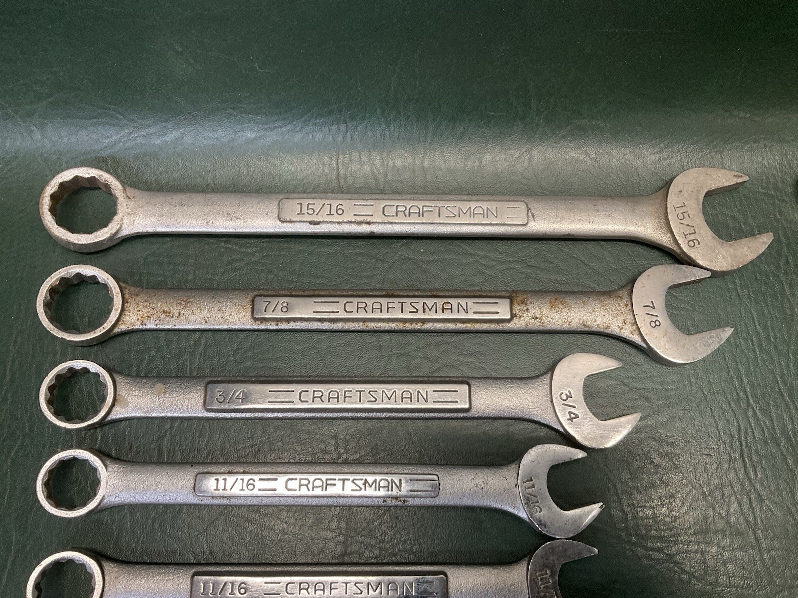 Vtg Craftsman SAE & Metric 12 Point Wrench lot -V- USA 15/16″ – 1/4″ & 18mm-7mm