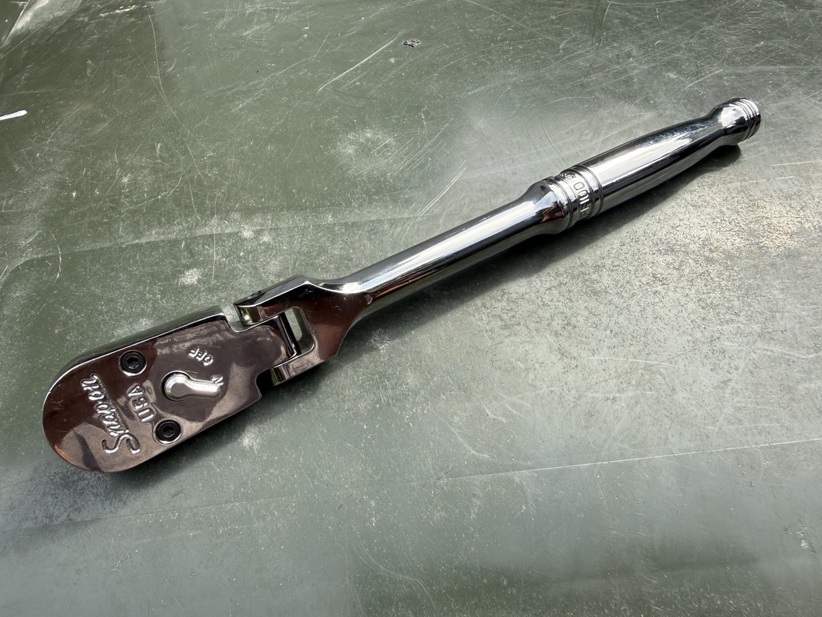New Snap-on™ 3/8″ Drive 100-Tooth 9 1/2″ Long Flex-Head Ratchet FF100