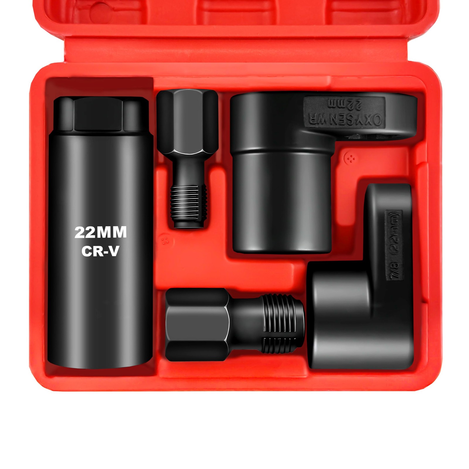 WETT Oxygen Sensor Socket Set, 5Piece Offset O2 Sensor Wrench Removal Tool an…
