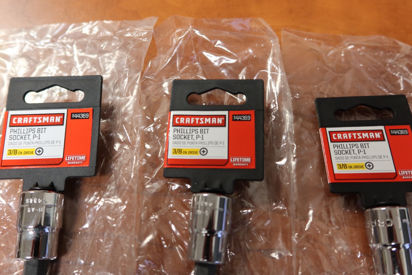 5-count Craftsman Phillips Bit Socket P-1 with 3/8″ Drive – # 44369