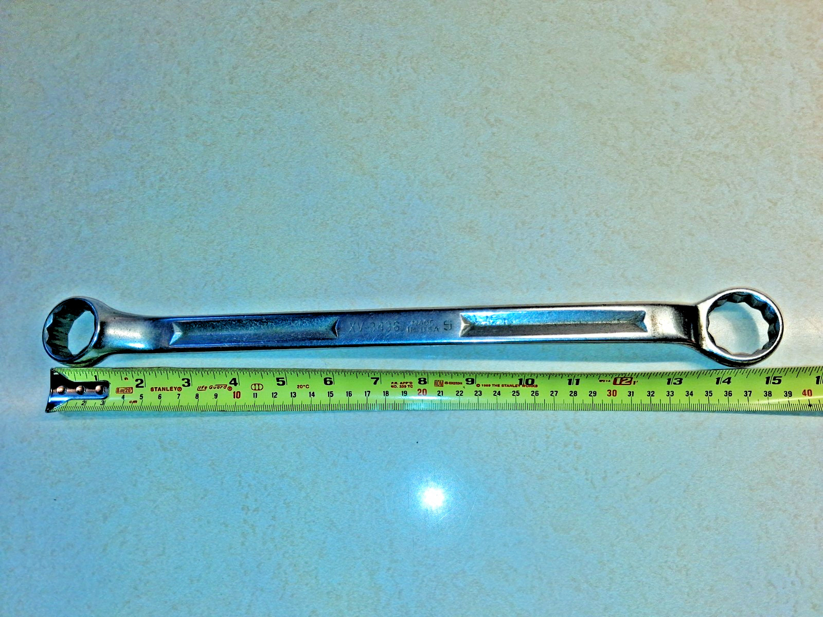 Snap-on XV-3436, 1950’s Issue «S» – 1-1/16″ x 1-1/8″ Box End Wrench, (15″ Long)