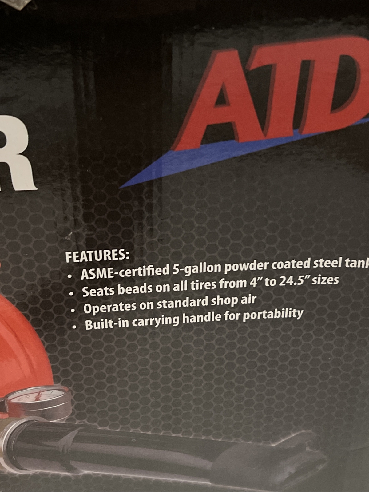 ATD Portable 5 gallon Tank Air Tire Bead Seater w/ gauge #9905. Free Shipping