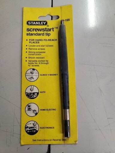 Vintage Stanley Screw Starter 6″ Magnetized Tool Made In USA 69-155 NEW IN PACK