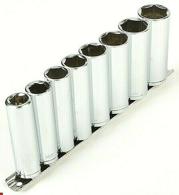 9 pcs 1/2″ Dr Deep Socket Set Standard 1/2in Drive Wrench Chrome Sockets Sae