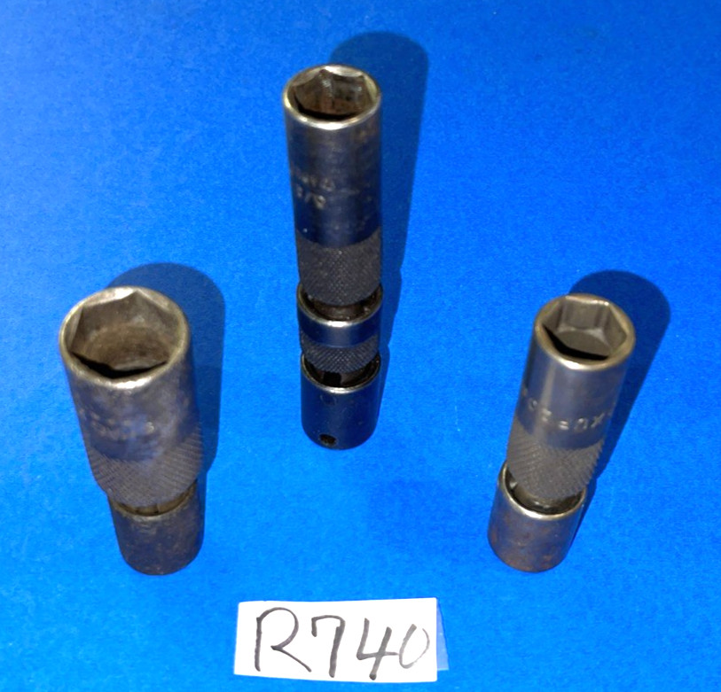 MAC TOOLS 3 PC. 3/8 DRIVE IMPACT SAE. SPARK PLUG UNIVERSAL, DOUBLE JOINT SOCKETS