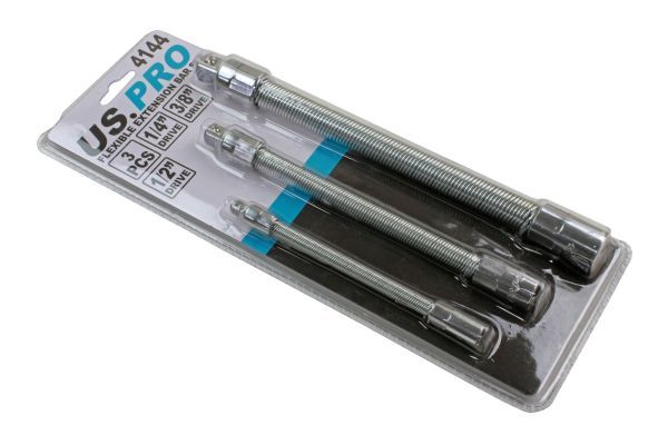 US PRO 3 Piece Flexible Extension Bar Adaptor Set – 1/4″ 3/8″ 1/2″ Drives 4144
