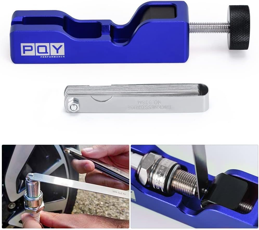 Effortless Spark Plug Gap Adjustment Tool with Feeler Gauge for Cars & Bikes