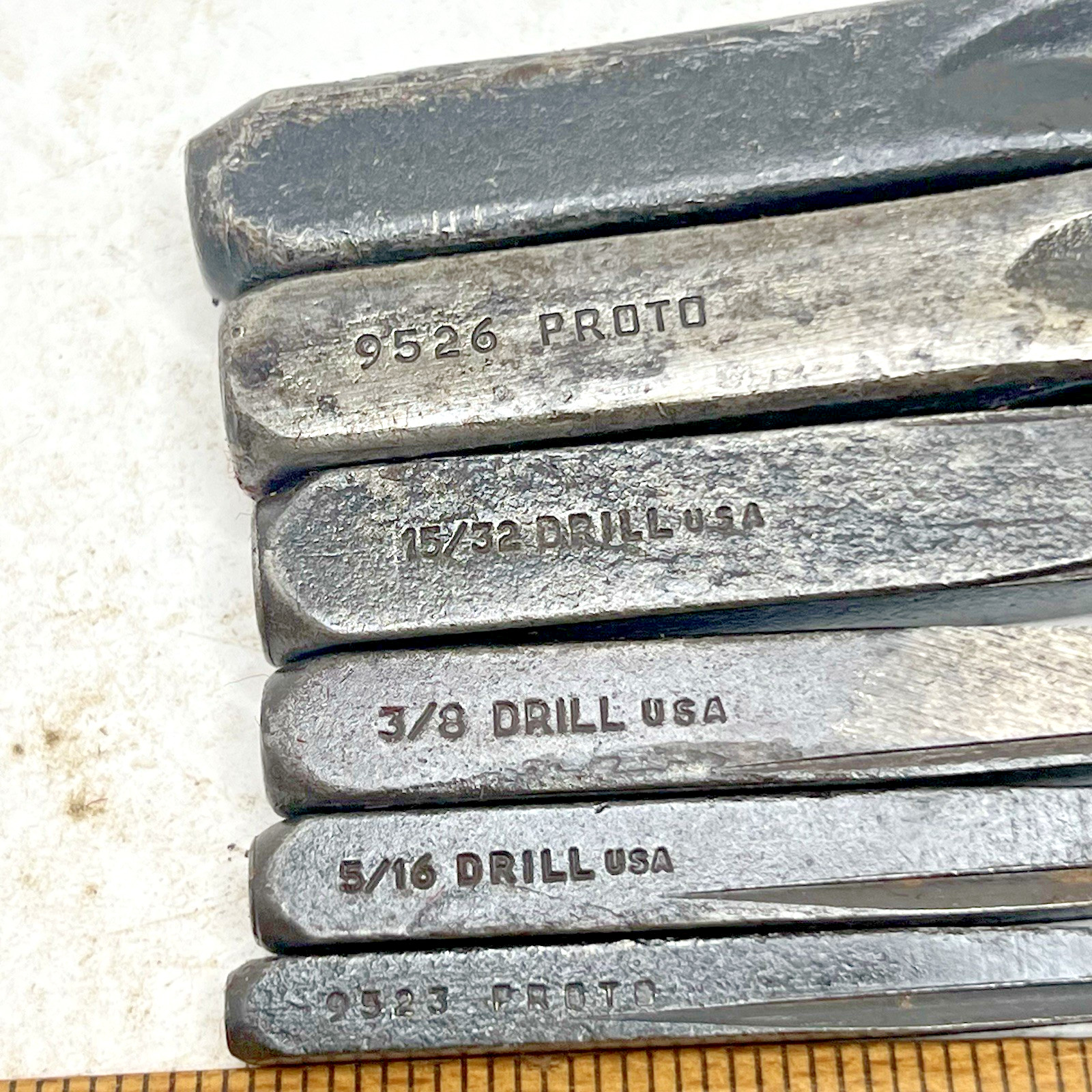 Vintage Lotf (6) Proto Tools Flute Screw & Pipe Extractor-Puller Tool Set (USA)