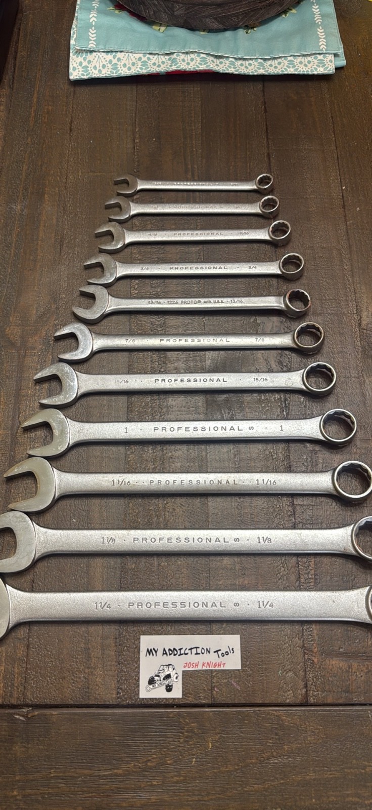 Proto professional wrench set 1-1/4” to 9/16” no owner markings