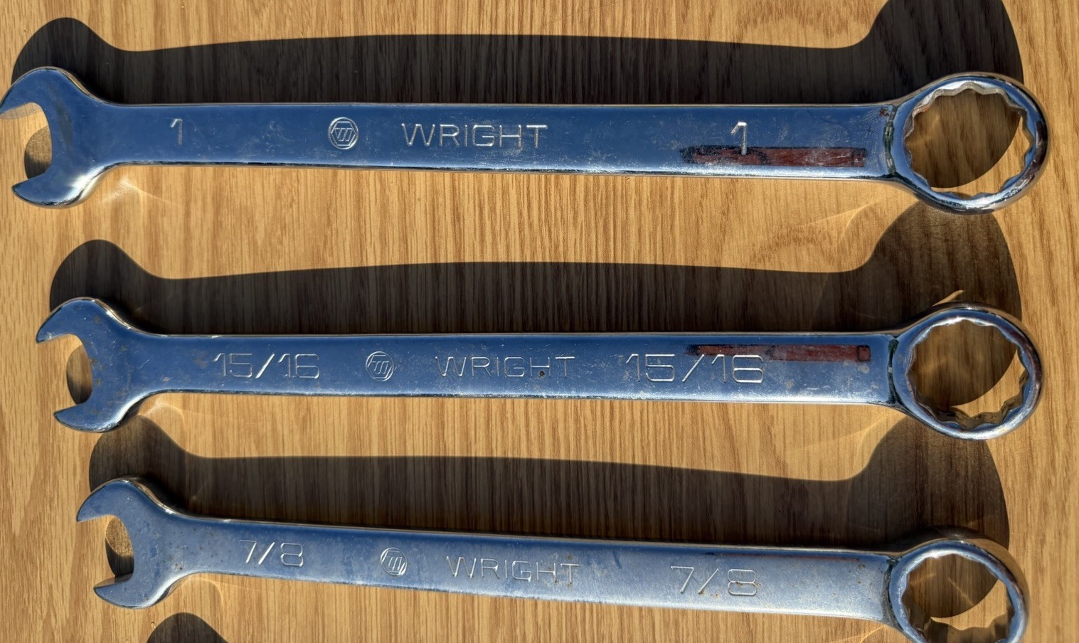 Wright Tools SAE 1” Wrench Set Combo Open Box Lot USA 12 Point 7 pcs
