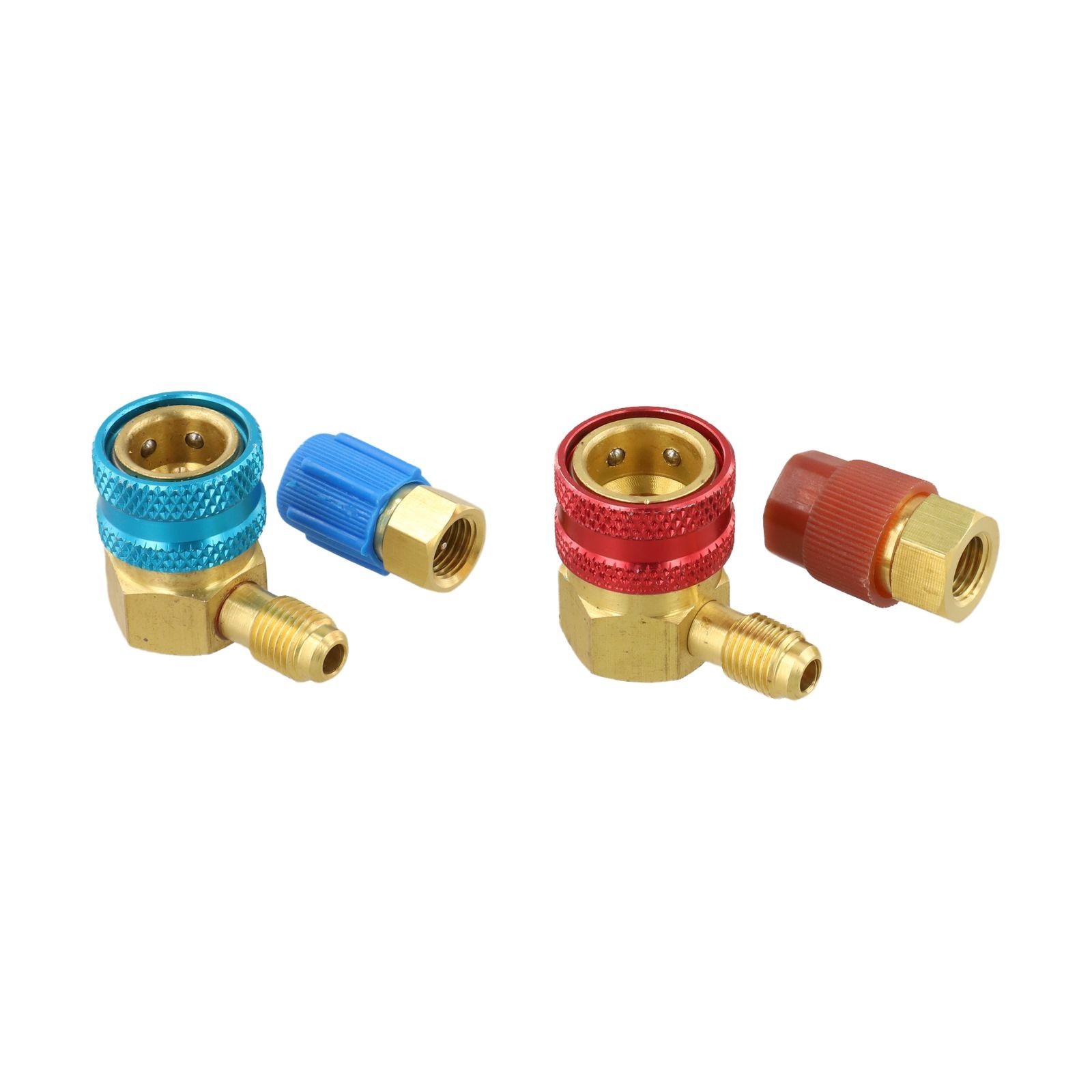 90 Degree Side Quick Coupler Adapter Kit Brass for R1234YF to For R134A Systems