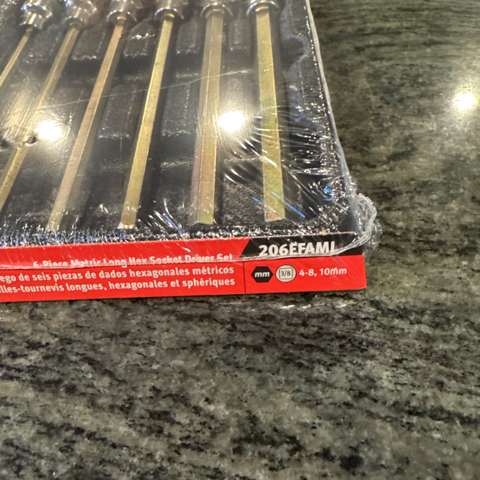 Snap-on 206efaml 6 pc 3/8 drive 4-8,10mm long hex driver set sealed