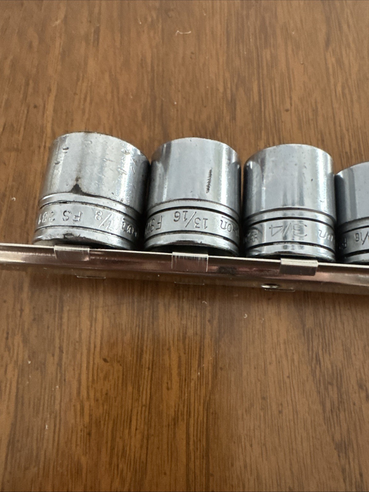 Snap On 3/8″ Drive 10Pc SAE Shallow 6 Pt Chrome Socket 5/16 To 7/8 Read