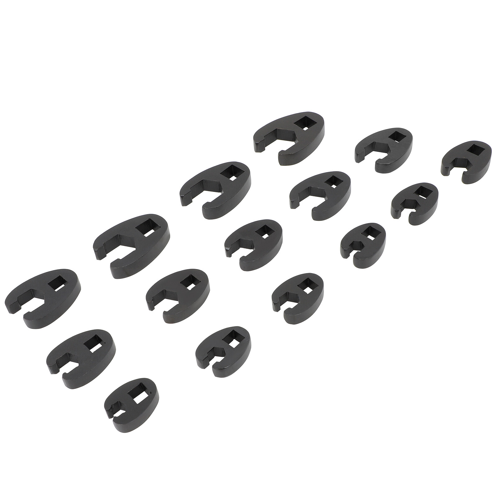 15X Crow foot Flare Nut Wrench Set 3/8 1/2in Drive Ratchet Extension Large Tool