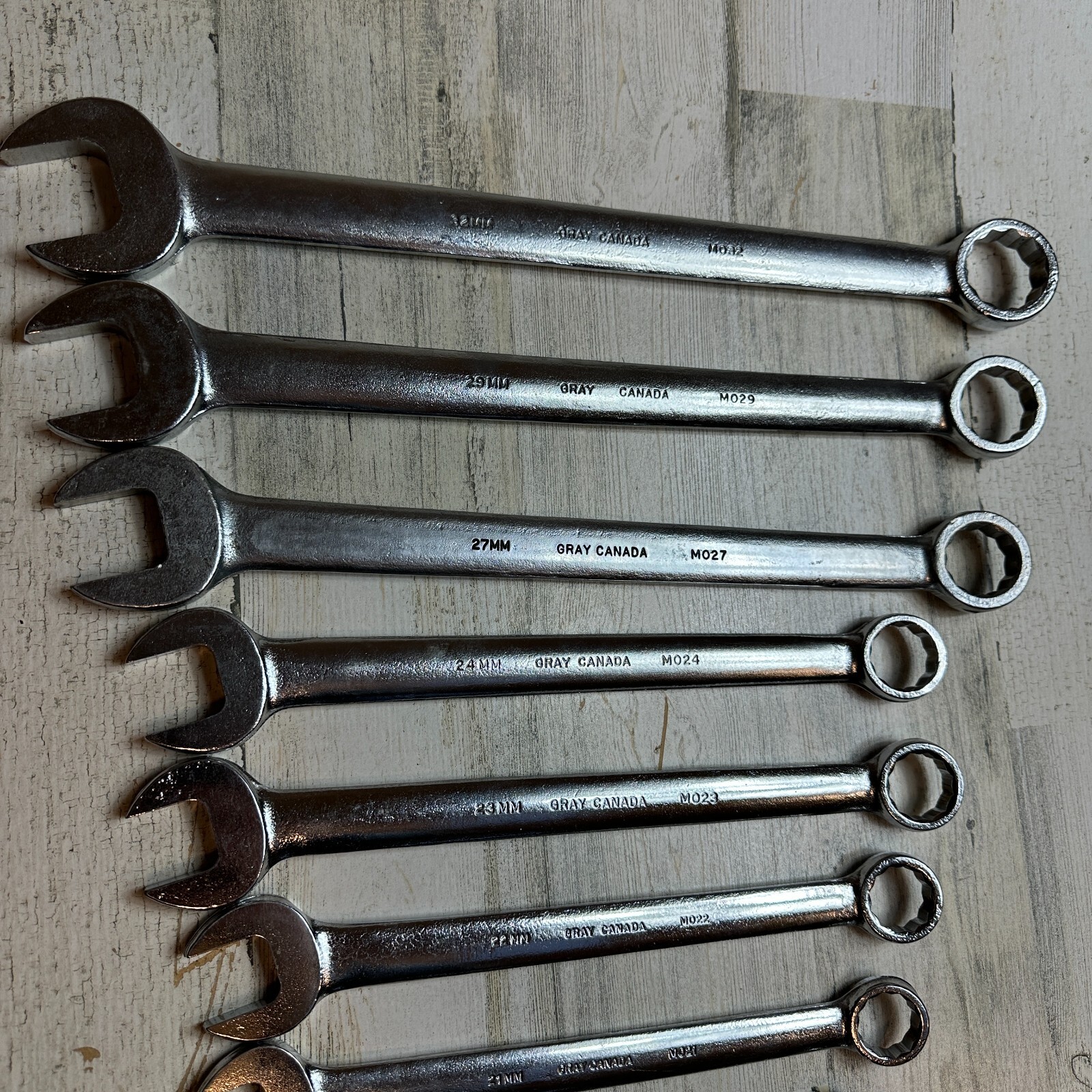 GRAY CANADA METRIC COMBINATION WRENCH SET 11MM – 32MM 12 POINT (12 WRENCHES)