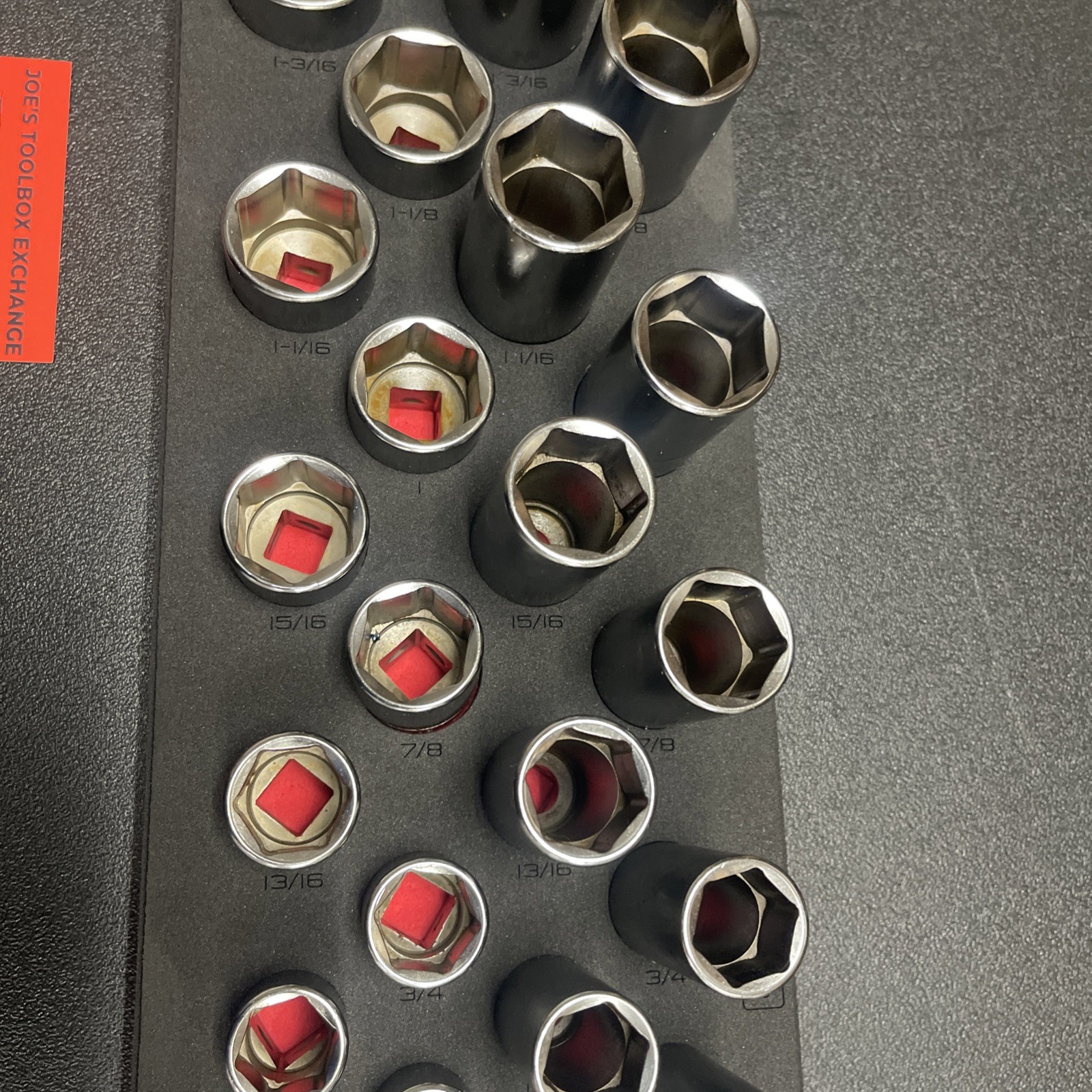 Snap-on Tools NEW RED 38pc 1/2″ Drive 6pt SAE Master Socket Foam Set 338TSWYAFR