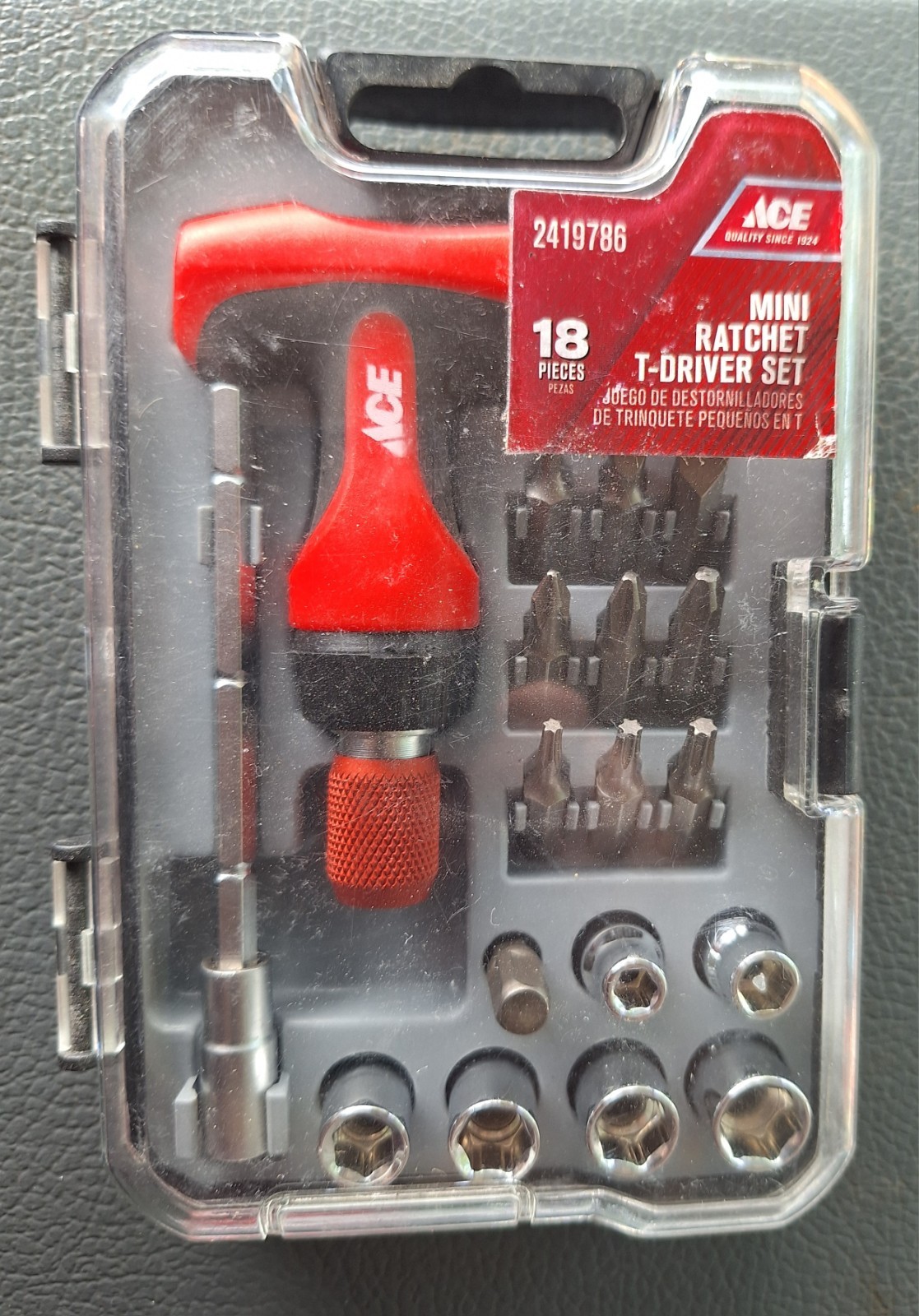Ace Ratcheting Tee Handle Screwdriver Bit And Socket Driver Set