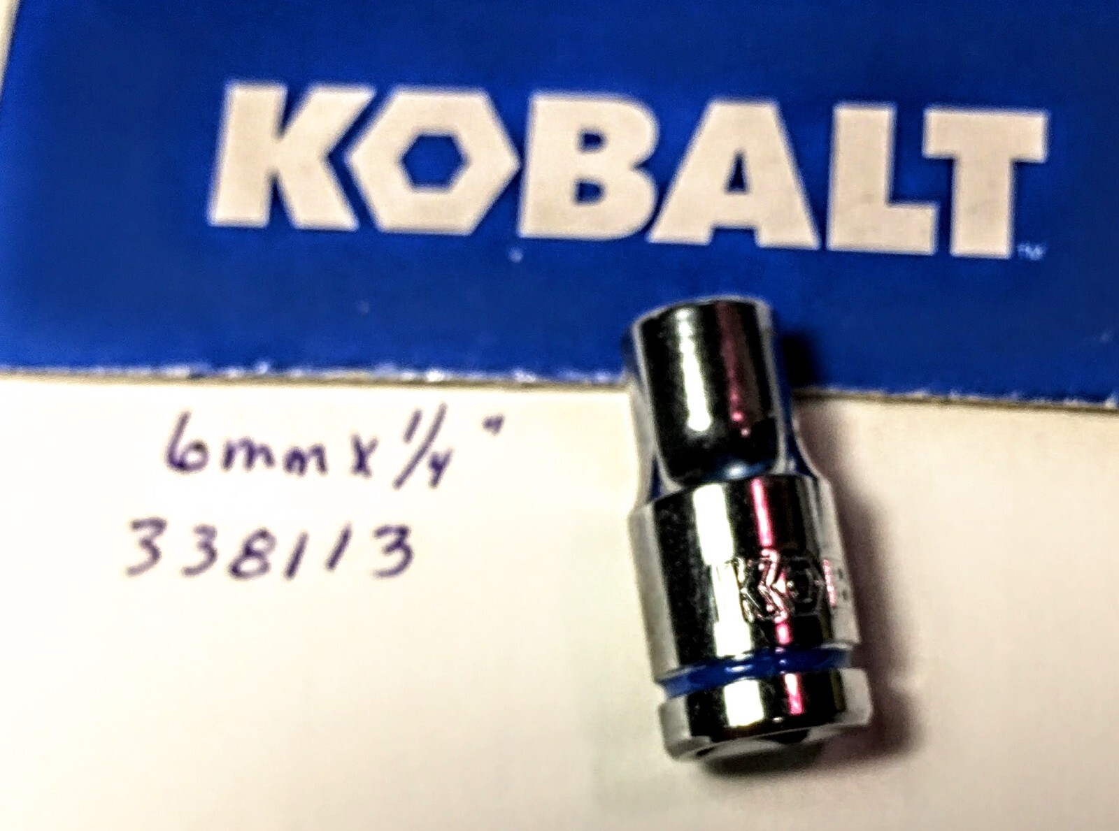 Kobalt 6mm x 1/4″ Dr Metric Socket 338113 Chrome Finish Free Shipping