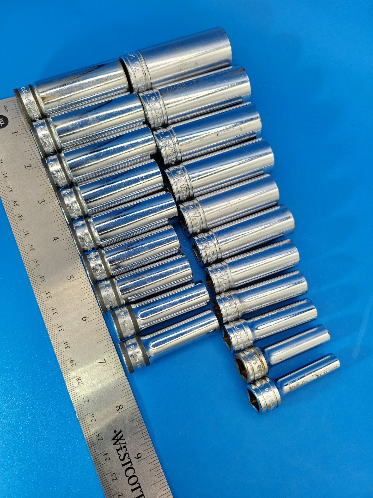 Snap-on Socket Set ⅜” Dr 10mm to 19mm ¼» to ⅞» 6 Pt 20 Pcs SFSM SFS Series T-4-1