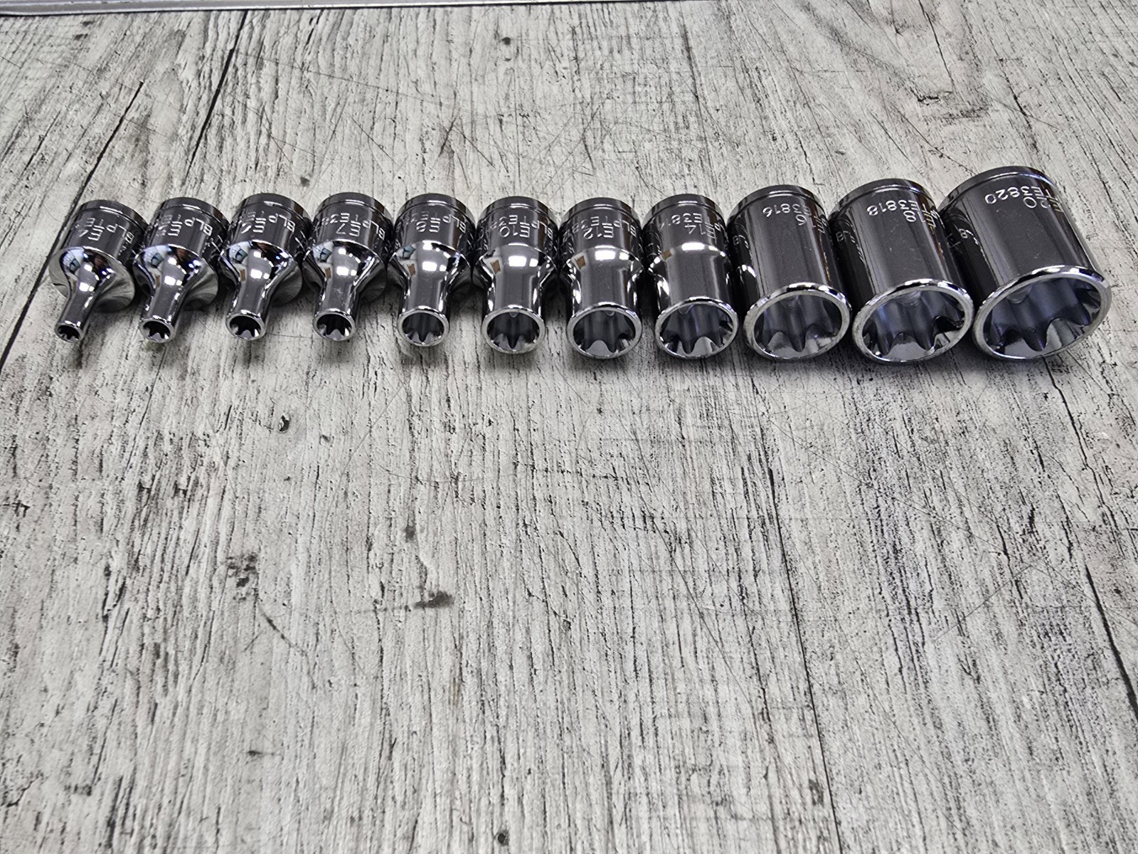 Blue Point Tools 11 piece Inverted External TORX STAR Socket Set E4-E20 NEW