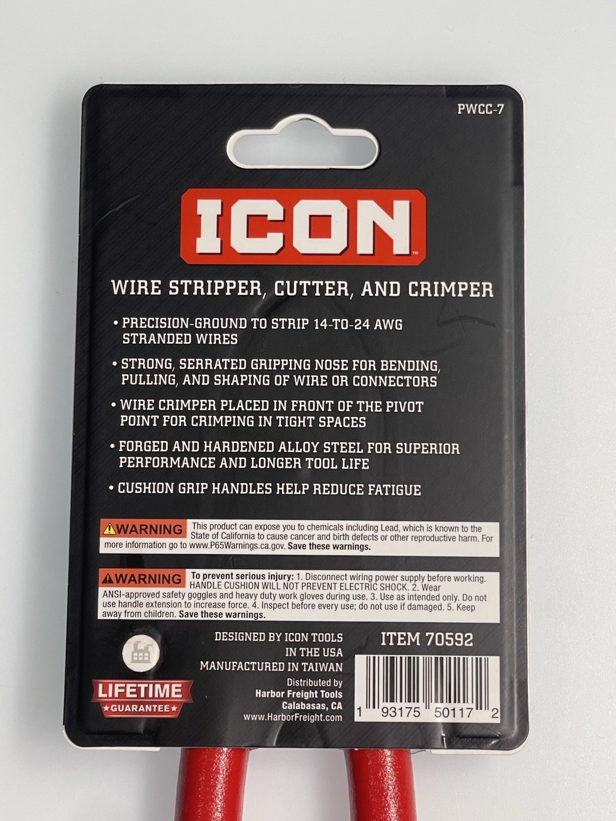 ICON 7″ Inch Wire Stripper Cutter Crimper Pliers PWCC-7