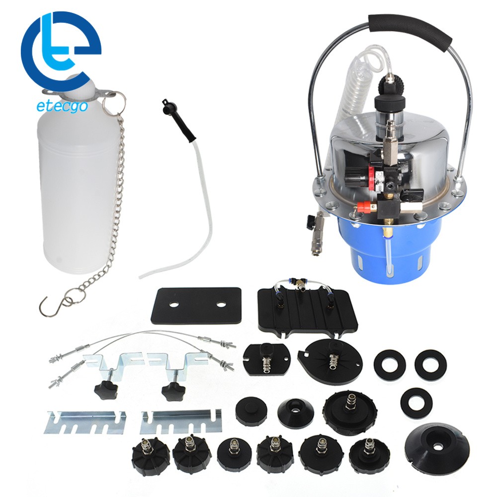 Portable Pneumatic Air Pressure Kit Brake + Clutch Bleeder Valve System Tool
