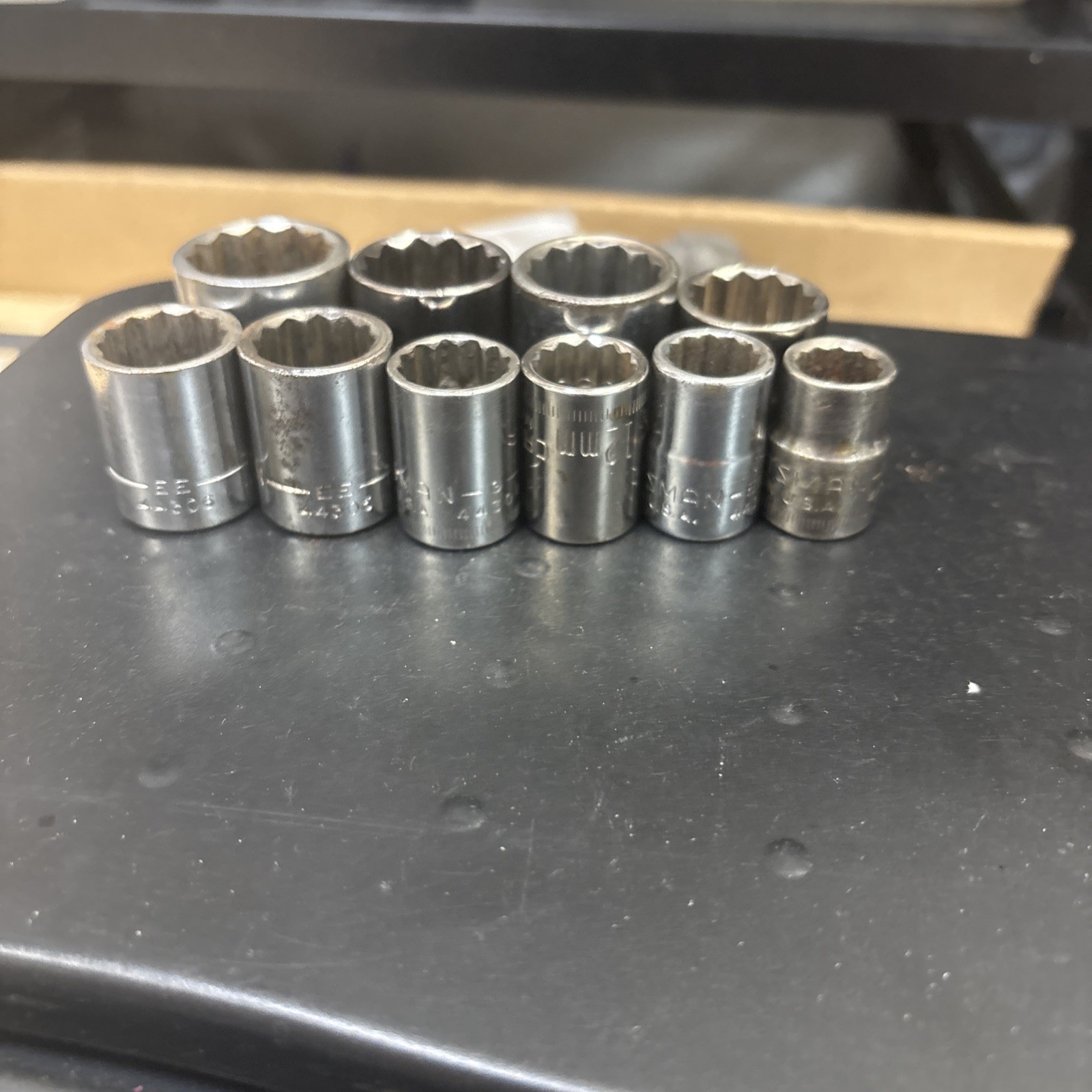Vintage Craftsman Metic 10 Piece Socket 12 Point 3/8″ Drive Set 10mm-19mm USA
