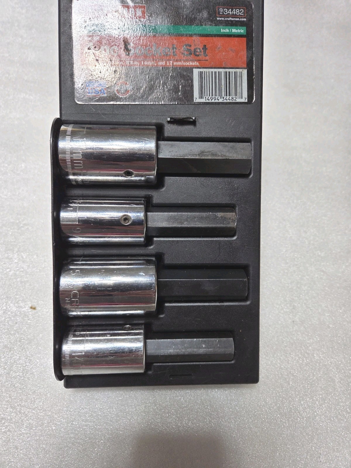 Craftsman 934482 1/2″ Dr. Metric And Sae Hex Bit Sockets 14mm,17mm,9/16, 5/8 USA
