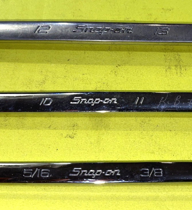 SNAP-ON TOOLS 3 PIECE SAE. & METRIC HIGH PERFORMANCE 15% OFFSET BOX WRENCHES