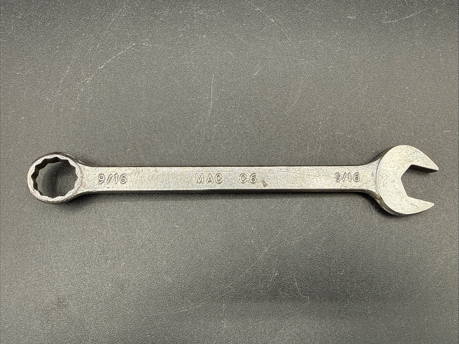 MAC TOOLS C6 9/16″ COMBINATION WRENCH, 6 3/4″ LONG, 12 POINT Vintage USA Tool