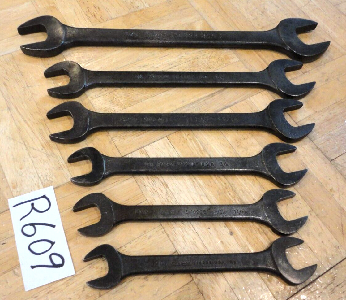 SNAP-ON TOOLS 6 PIECE SAE. OPEN-END WRENCH SET 9/16 -5/8 TO 15/16-1 INCH