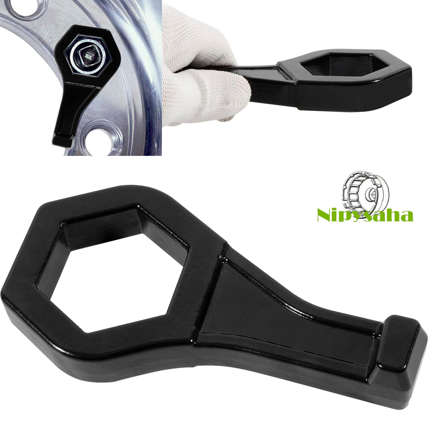 30609 TX9 Steel Cap Nut Wrench Porkchop Style Fits for 1-1/2″ (or 38mm) Cap Nut