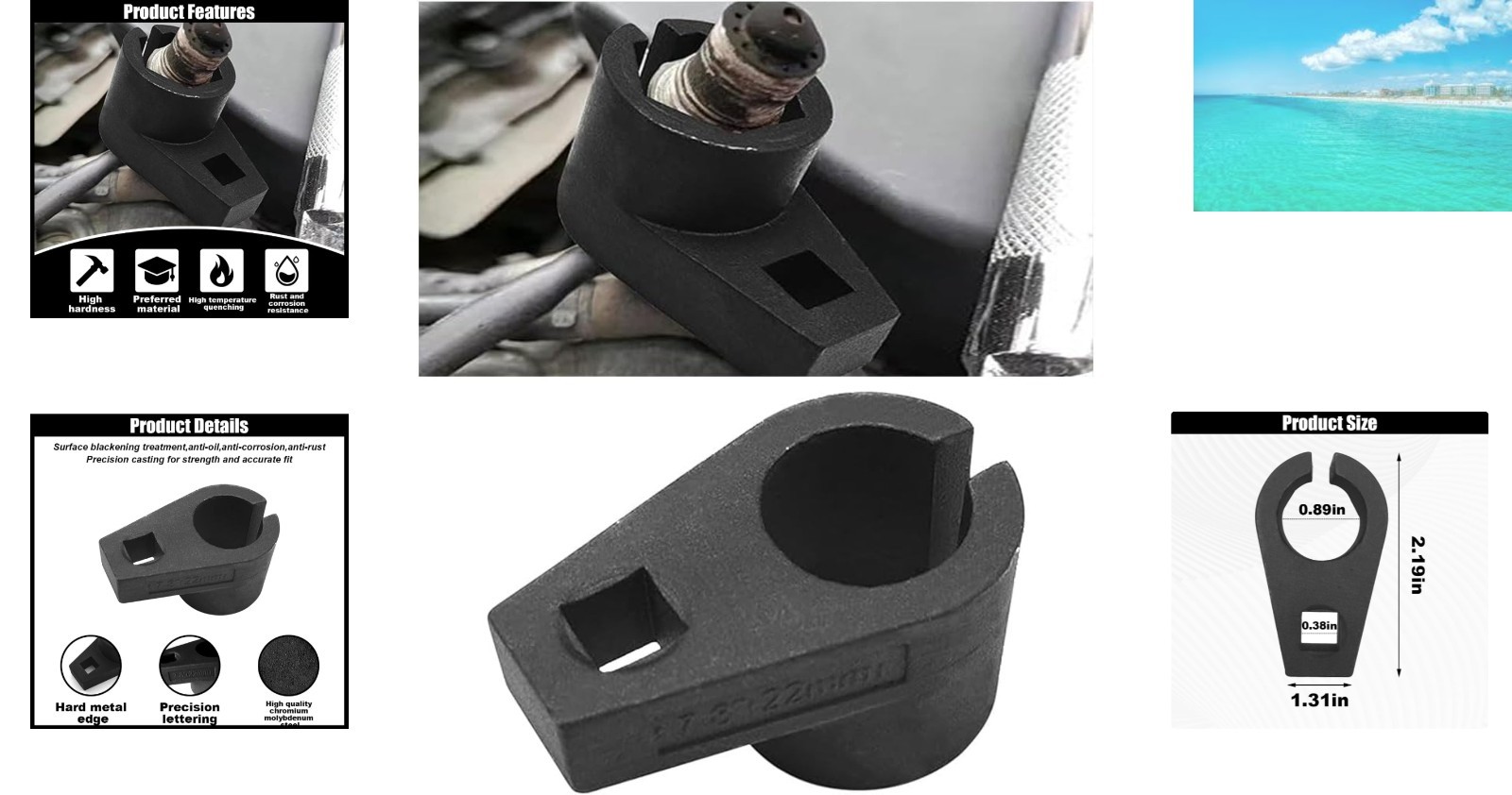 High-Quality Carbon Steel Oxygen Sensor Socket 3/8-Inch Drive Universal Fit