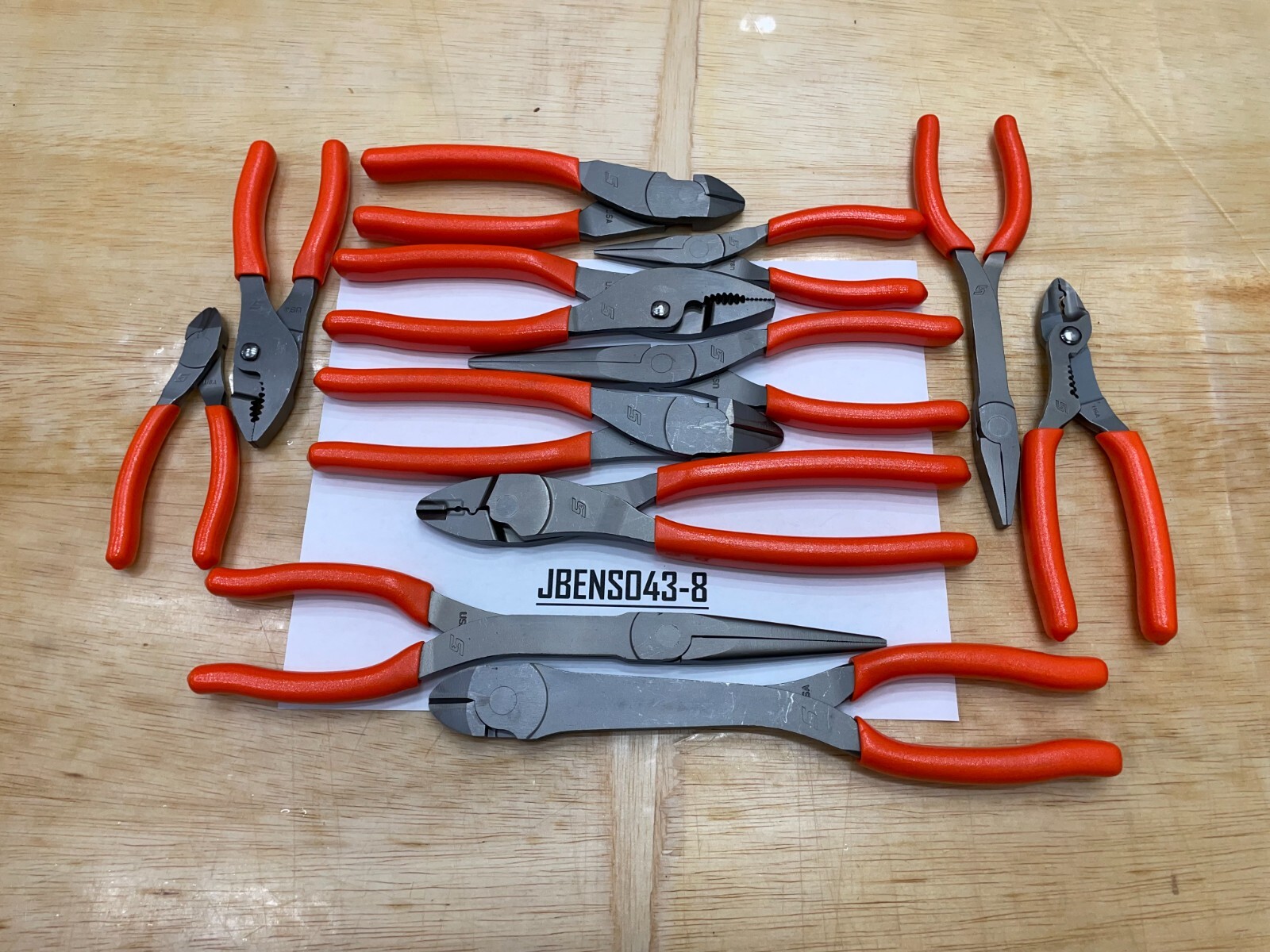 Snap-On Tools USA NEW 12 Piece ORANGE Soft Grip Master Assorted Pliers Lot Set