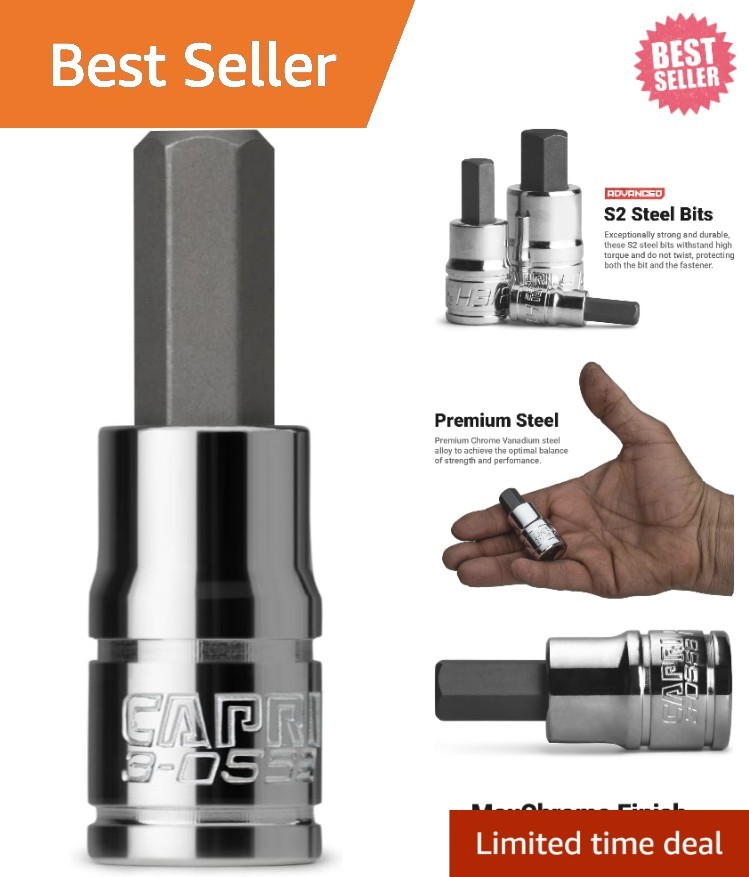 1/4-Inch Hex Bit Socket Compatible with Drills and Impact Drivers – S2 Steel
